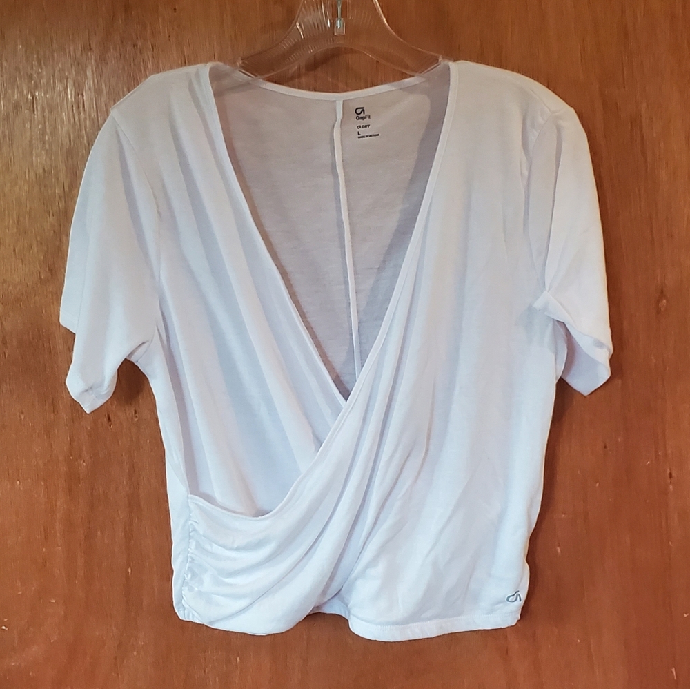 Gapfit White Wrap Front Crop Top